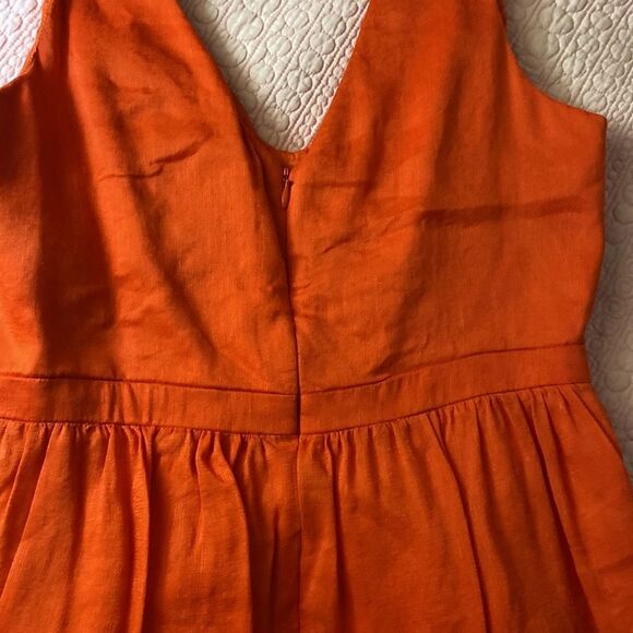 Quillaree Coral Silk Blend Sleeveless Dress - Picture 8 of 12